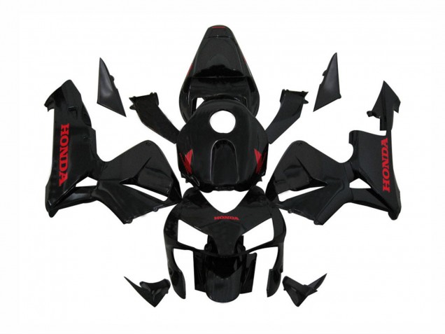 Carenado Moto Honda CBR600RR 2003-2004 - Negro Brillante Rojo Calcomanías