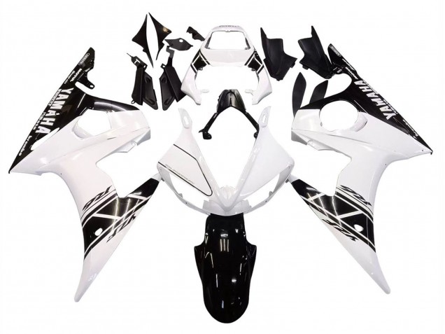Carenado Moto Yamaha YZF R6S 2006-2009 - Blanco Negro Brillante