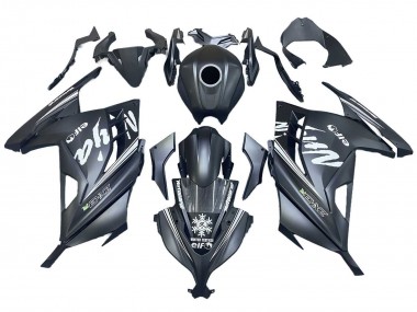 Carenado Moto Kawasaki EX300 2013-2024 - Negro Mate Blanco Elf Nieve