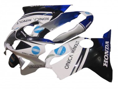Carenados Moto Honda CBR600 F4 1999-2000 - Blanco Azul Negro Brillante Konica Minolta