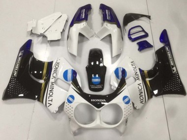Carenado Moto Honda CBR900RR 893 1992-1993 - Blanco Azul Negro Brillante Konica Minolta