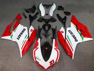 Carenado Moto Ducati 959/1299 2015-2020 - Blanco Rojo Verde Negro Brillante 21