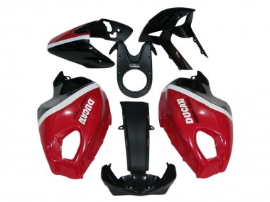 Carenado Moto Ducati Monster 696 796 1100 1100S 2008-2012 - Rojo Blanco Negro Brillante