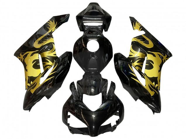 Carenado Moto Honda CBR1000RR 2004-2005 - Oro Negro Brillante Dragón