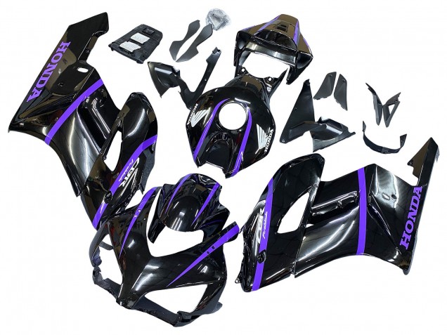 Carenado Moto Honda CBR1000RR 2004-2005 - Negro Brillante Púrpura Raya