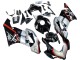Carenado Moto Honda CBR1000RR 2004-2005 - Plata Negro Brillante Rojo Raya