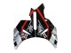 Carenado Moto Honda CBR1000RR 2004-2005 - Plata Negro Brillante Rojo Raya