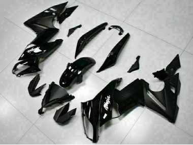 Carenado Moto Kawasaki EX650 2009-2011 - Negro Brillante Blanco Calcomanía