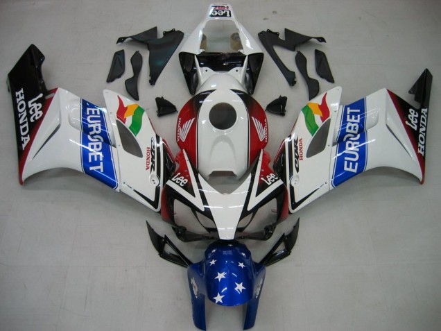 Carenado Moto Honda CBR1000RR 2004-2005 - Blanco Azul Rojo Negro Brillante Estrella EuroBet Lee