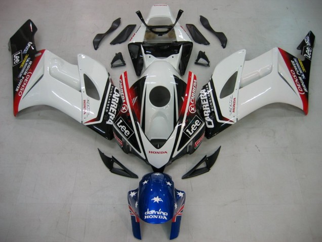 Carenado Moto Honda CBR1000RR 2004-2005 - Blanco Azul Rojo Negro Brillante Estrella Carrera Lee