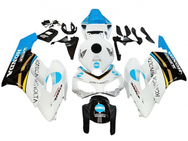 Carenado Moto Honda CBR1000RR 2004-2005 - Blanco Azul Claro Amarillo Negro Konica Minolta