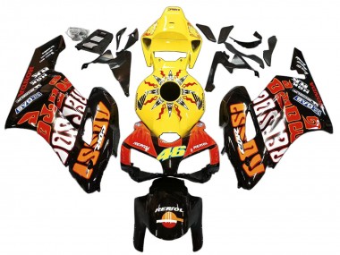 Carenado Moto Honda CBR1000RR 2004-2005 - Amarillo Naranja Negro Brillante Repsol Rossi 46