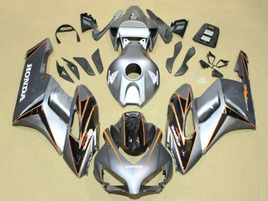 Carenado Moto Honda CBR1000RR 2004-2005 - Plata Naranja Negro Brillante Raya