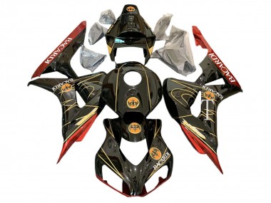 Carenado Moto Honda CBR1000RR 2006-2007 - Negro Brillante Rojo Oro BACARDI