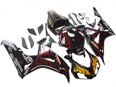 Carenado Moto Honda CBR1000RR 2006-2007 - Negro Brillante Amarillo Rojo Llama