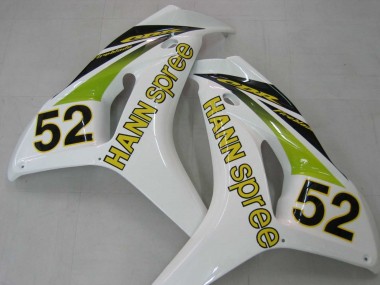 Carenado Moto Honda CBR1000RR 2006-2007 - Blanco Verde Negro Brillante Hannspree 52