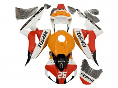 Carenado Moto Honda CBR1000RR 2006-2007 - Naranja Blanco Rojo Negro Lustroso Repsol 26