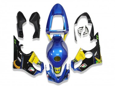Carenado Moto Honda CBR600 F4i 2001-2003 - Azul Amarillo Negro Brillante Tiburón