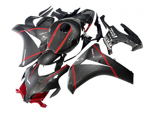 Carenado Moto Honda CBR1000RR 2008-2011 - Negro FibraCarbono Rojo
