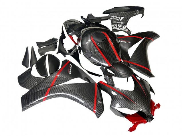 Carenado Moto Honda CBR1000RR 2008-2011 - Negro FibraCarbono Rojo