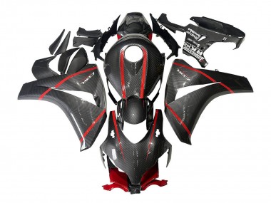 Carenado Moto Honda CBR1000RR 2008-2011 - Negro FibraCarbono Rojo