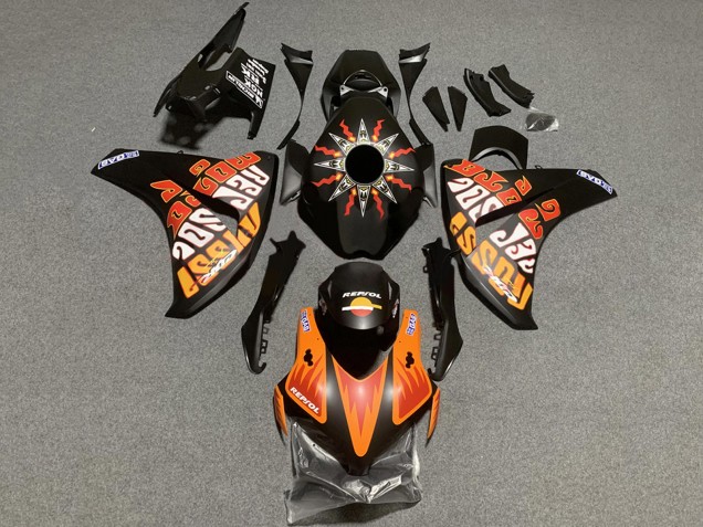Carenado Moto Honda CBR1000RR 2008-2011 - Negro Mate Naranja Repsol Rossi