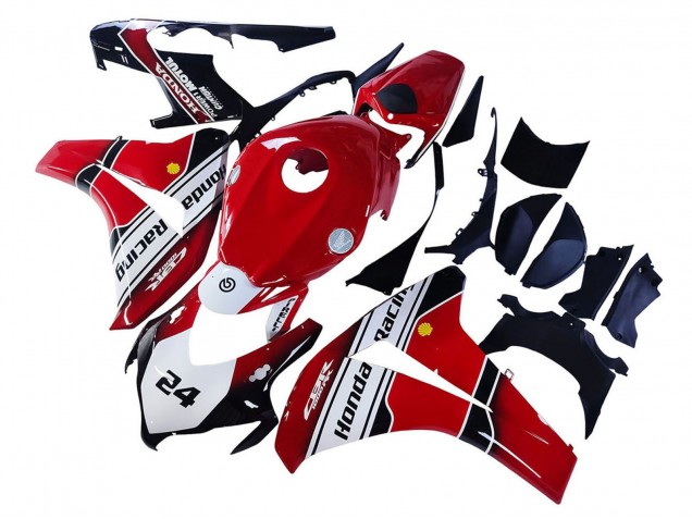 Carenado Moto Honda CBR1000RR 2008-2011 - Blanco Rojo Negro Brillante Carrera 24