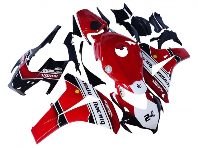 Carenado Moto Honda CBR1000RR 2008-2011 - Blanco Rojo Negro Brillante Carrera 24