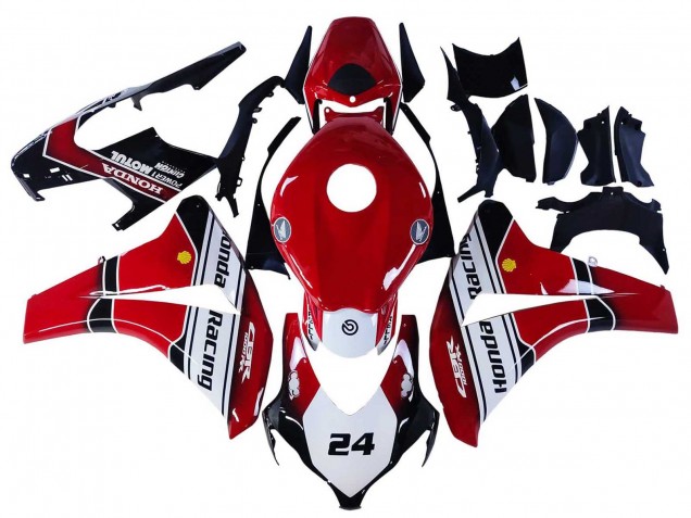 Carenado Moto Honda CBR1000RR 2008-2011 - Blanco Rojo Negro Brillante Carrera 24