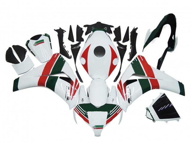 Carenado Moto Honda CBR1000RR 2008-2011 - Blanco Rojo Verde Oscuro