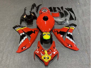 Carenado Moto Honda CBR1000RR 2008-2011 - Rojo Amarillo Negro Brillante Tiburón