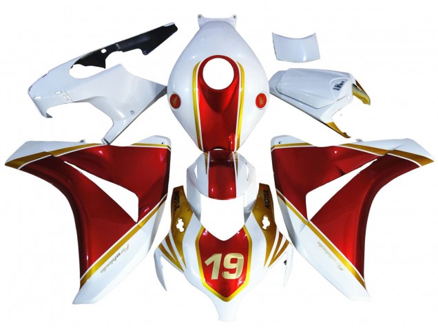 Carenado Moto Honda CBR1000RR 2008-2011 - Blanco Rojo Oro 19