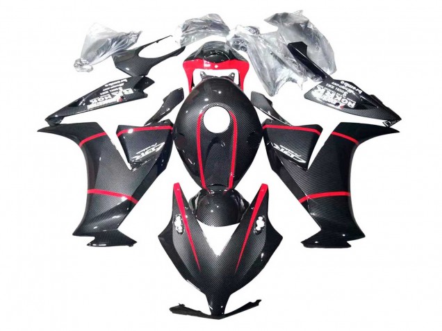 Carenado Moto Honda CBR1000RR 2012-2016 - Negro FibraCarbono Rojo