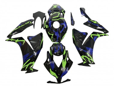 Carenado Moto Honda CBR1000RR 2012-2016 - Verde Azul Negro Brillante
