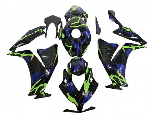 Carenado Moto Honda CBR1000RR 2012-2016 - Verde Azul Negro Brillante