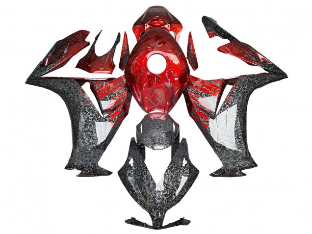 Carenado Moto Honda CBR1000RR 2012-2016 - Rojo Negro Falsificado FibraCarbono