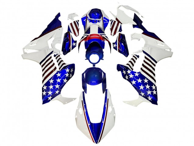 Carenado Moto Honda CBR1000RR 2017-2023 - Blanco Azul Rojo Estrella
