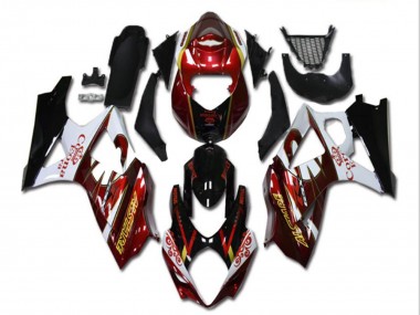 Carenado Moto Suzuki GSXR 1000 2007-2008 - Rojo Blanco Negro Corona