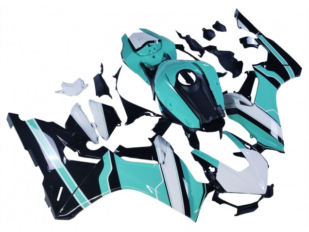 Carenado Moto Honda CBR1000RR 2017-2023 - Blanco Azul Claro Negro Brillante