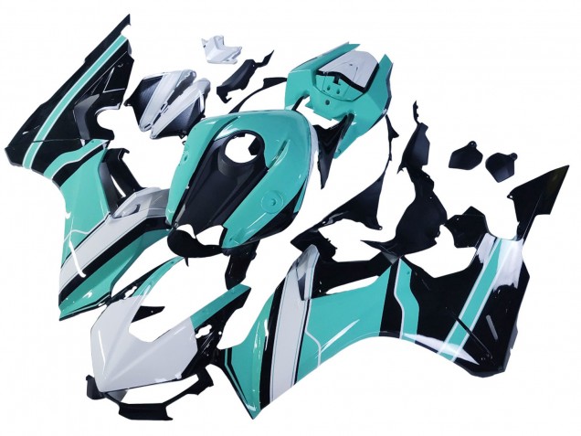 Carenado Moto Honda CBR1000RR 2017-2023 - Blanco Azul Claro Negro Brillante