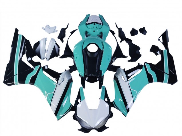 Carenado Moto Honda CBR1000RR 2017-2023 - Blanco Azul Claro Negro Brillante