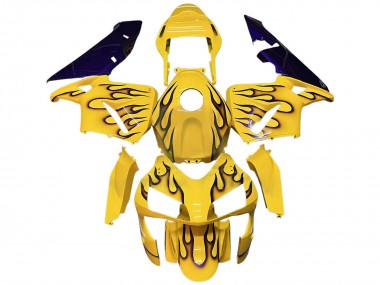Carenado Moto Honda CBR600RR 2003-2004 - Amarillo Negro Llama