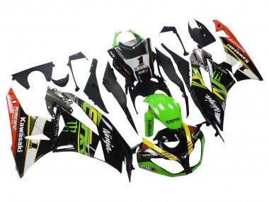 Carenado Moto Kawasaki ZX6R 2009-2012 - Verde Negro Brillante Amarillo Blanco Rojo Elf Monstruo