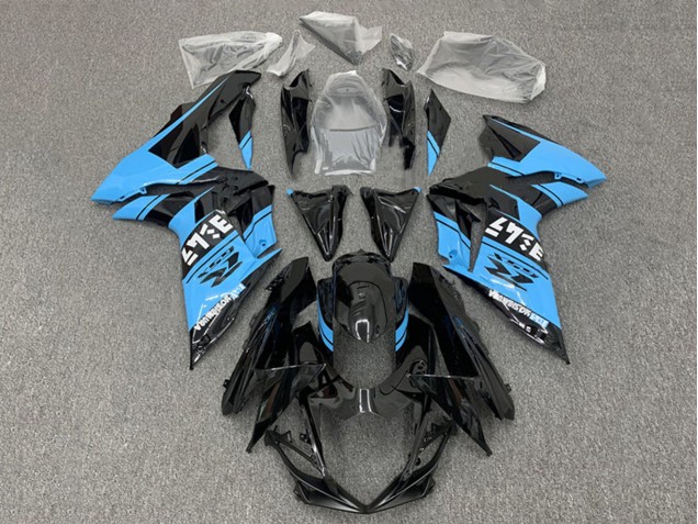 Carenado Moto Suzuki GSXR 600 / GSXR 750 2011-2024 - Negro Brillante Azul Claro