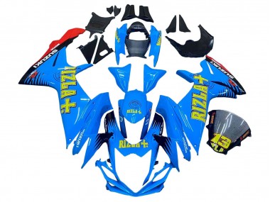 Carenado Moto Suzuki GSXR 600 / GSXR 750 2011-2024 - Azul Oro Rojo Negro Rizla