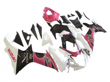 Carenado Moto Suzuki GSXR 600 / GSXR 750 2011-2024 - Blanco Rosa Negro Corona