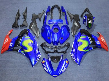 Carenado Moto Yamaha YZF R3/R25 2015-2018 - Azul Negro Brillante Rojo ENEOS Monstruo