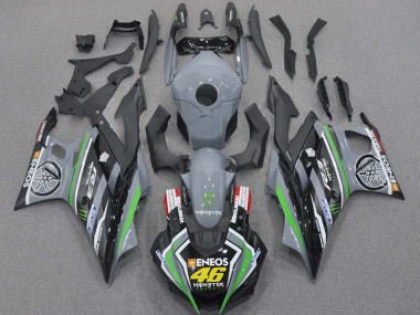 Carenado Moto Yamaha YZF R3/R25 2015-2018 - Nardo Gris Verde Negro ENEOS Monstruo 46