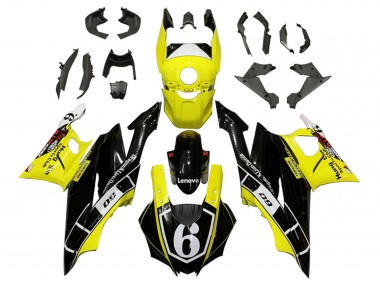 Carenado Moto Yamaha YZF R3/R25 2019-2021 - Amarillo Blanco Negro Brillante Lenovo 6