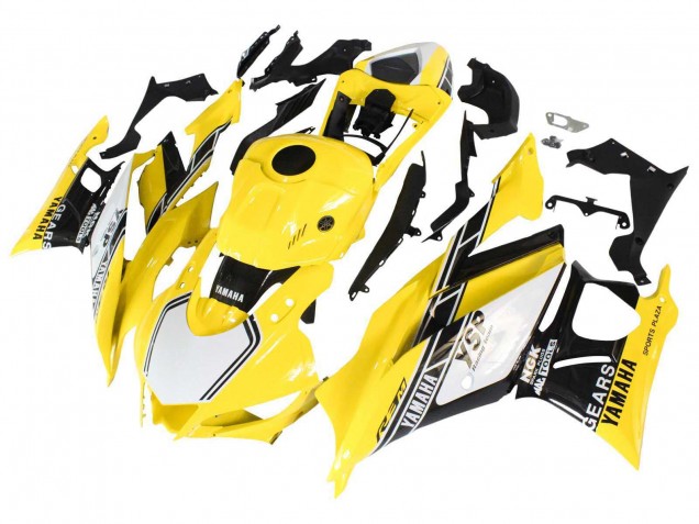 Carenado Moto Yamaha YZF R3/R25 2019-2021 - Amarillo Blanco Negro Raya